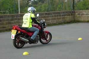 big bike motorcycle controlled slalom